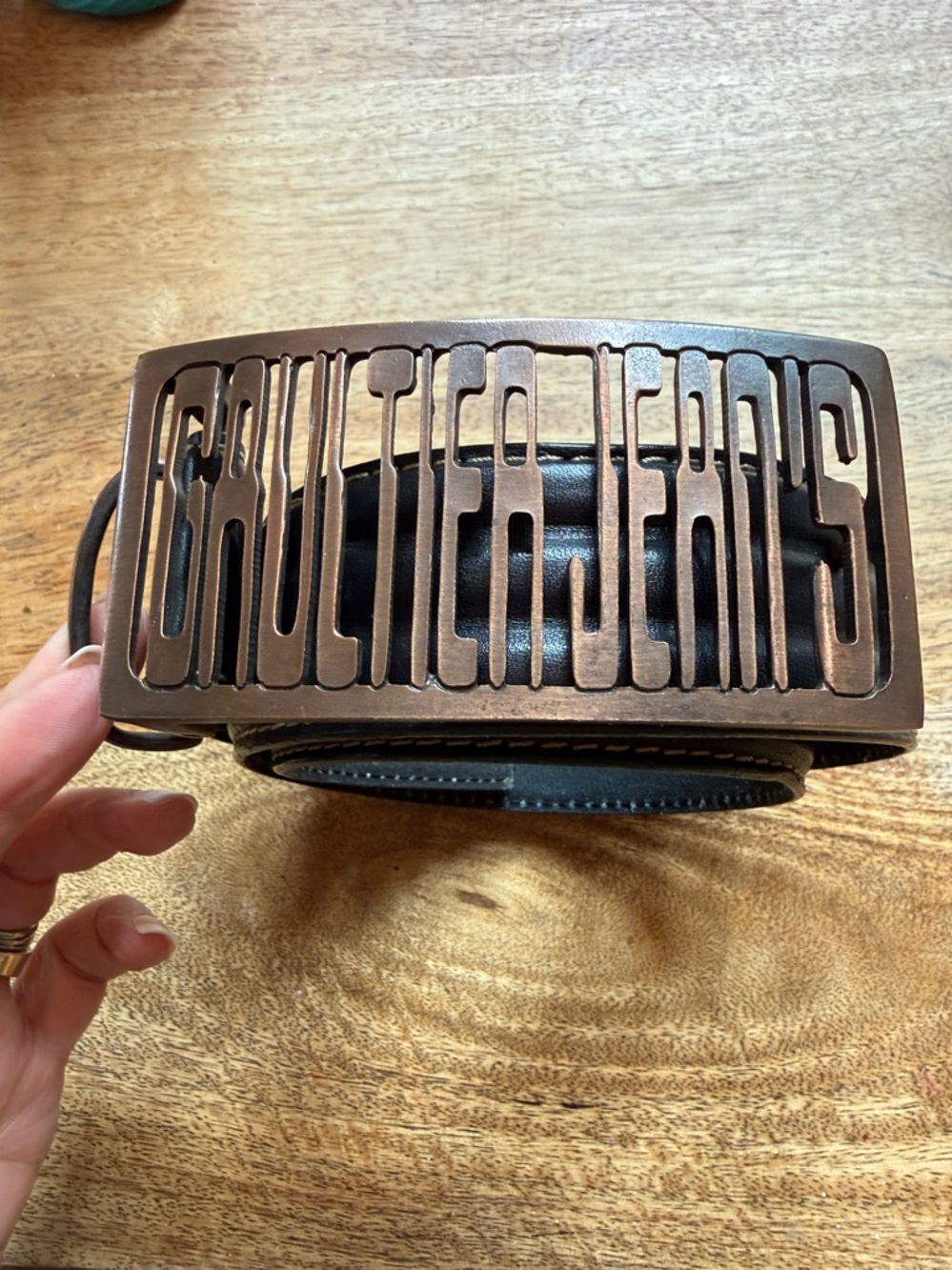 Vintage Gaultier Jeans Belt Buckle with Leather Belt